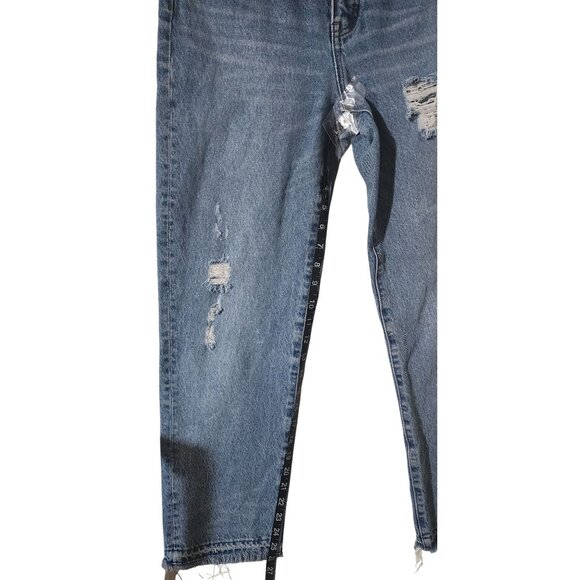 Madewell Classic Straight Jeans Size 25 Distressed Medium Wash Raw Hem - Picture 6 of 7